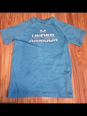 Under Armour Blue Short Sleeve Tee with White Logo